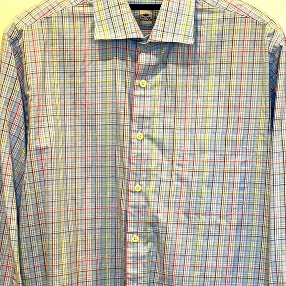 EUC, Peter Millar, L/S button down, beautiful pattern, great color pallette, L - Picture 8 of 10